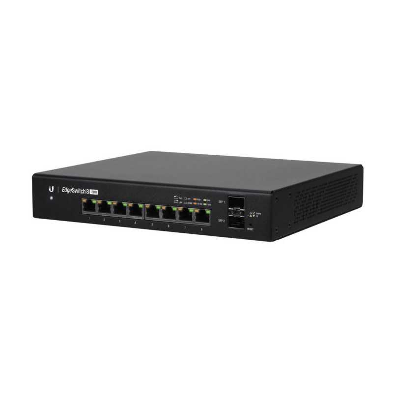 EdgeSwitch ES-8-150W switch 8 ports PoE+ Gigabit + 2 SFP ports + 1 Console port Ubiquiti