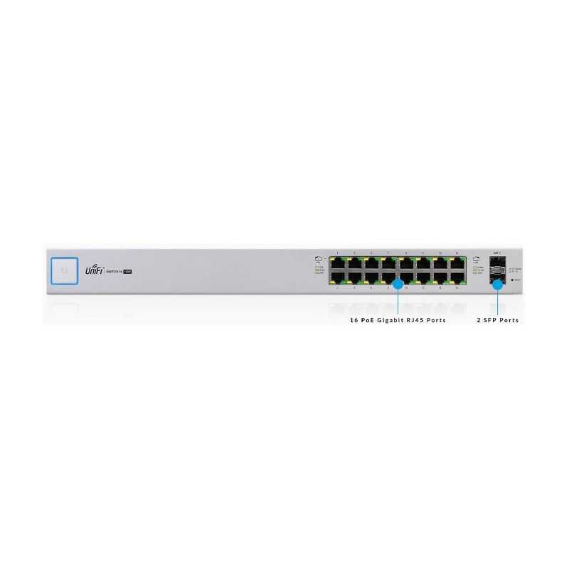 Commutateur UniFi US-16-150W 16 ports PoE Gigabit + 2 ports SFP Ubiquiti