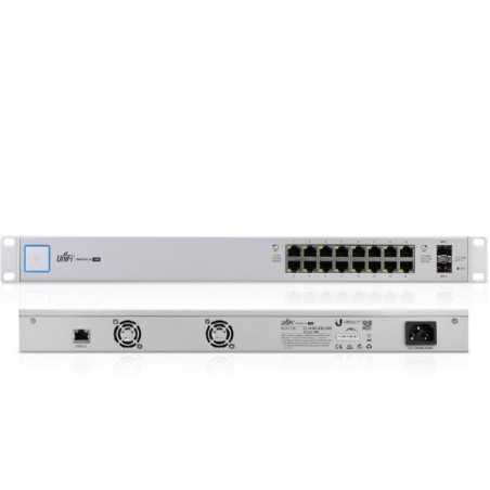 Conmutador UniFi US-16-150W 16 puertos Gigabit PoE + 2 puertos Ubiquiti SFP