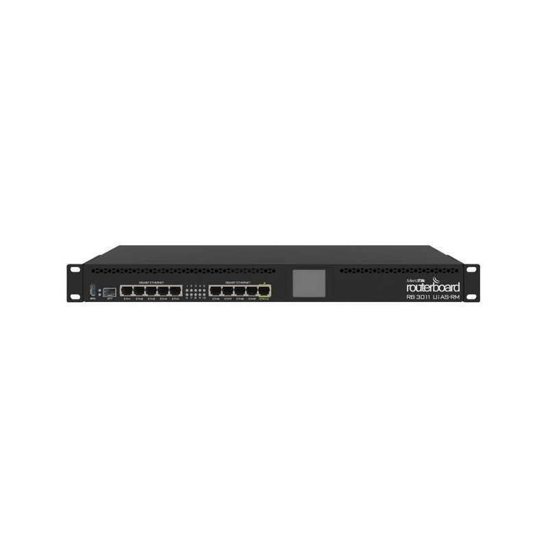 RB3011UiAS-RM RouterBOARD 10 Gigabit Ports +1x SFP +1x USB 3.0 RouterOS L5 MikroTik