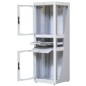 600x600 38U 19" Rackschrank mit grauer Tastaturablage