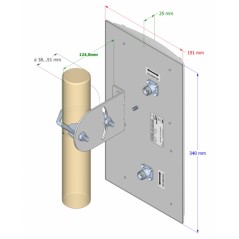 Antenna a pannello MIMO doppia polarizzazione 19dBi 5,0-5,9GHz