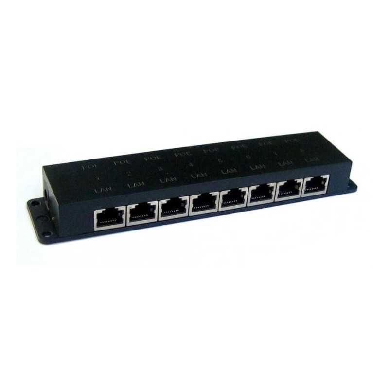 Panel PoE pasivo con 8 puertos ethernet 10/100Mbps