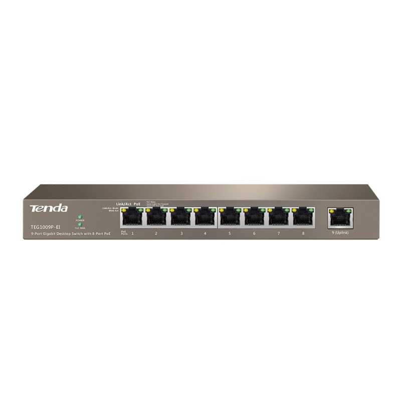 TEG1009P-EI 9-Port-Gigabit-Switch mit 8 Tenda POE-Ports