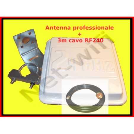 Antena panel wifi 17dBi + cable RF240