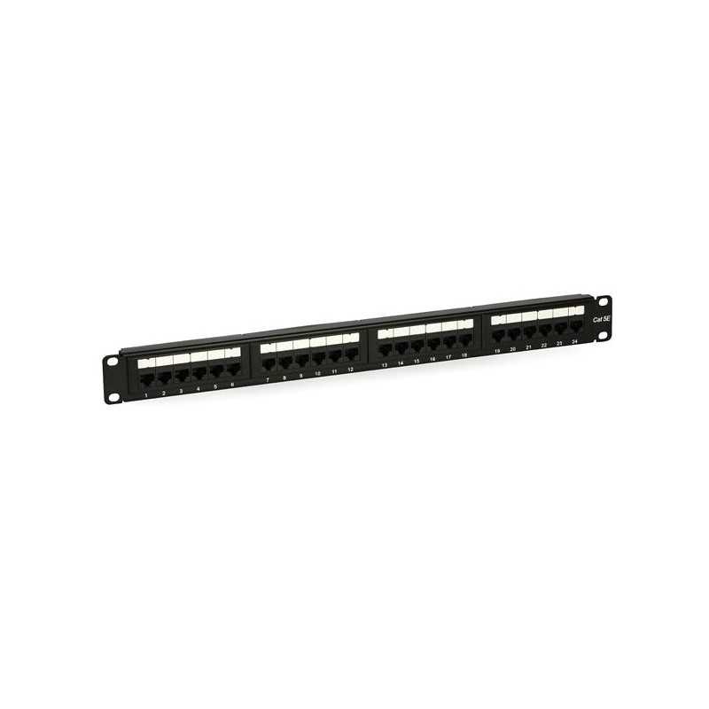 Patch Panel 1U 24 Puertos Cat.5e RJ45