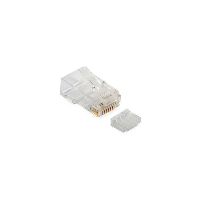 100 conectores RJ45 para cable UTP sólido Cat.6